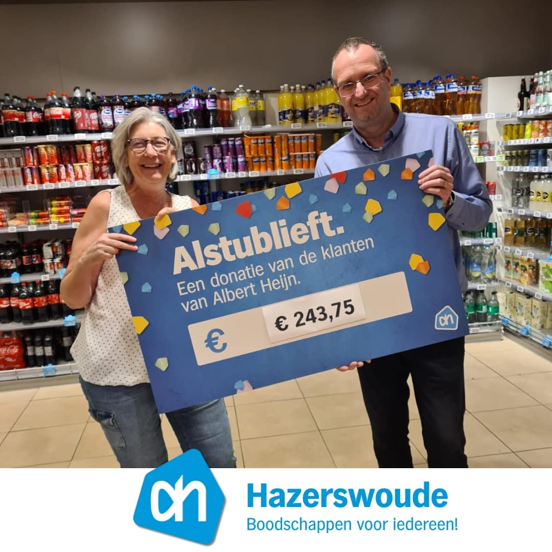 Klanten Albert Heijn Hazerswoude steunen het uitdeelhoekje