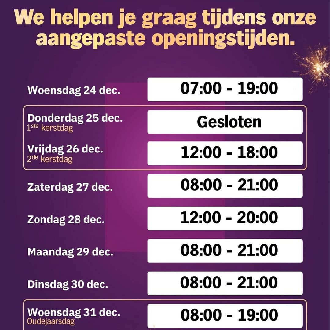 openeingstijden AH Hazerswoude rondom de feestdagen