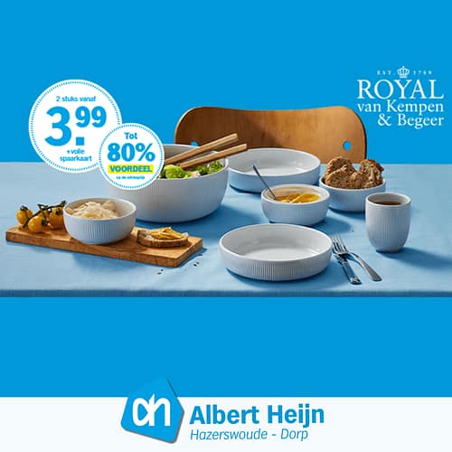 Spaar bij Albert Heijn HAzerswoude voor Portugees servies